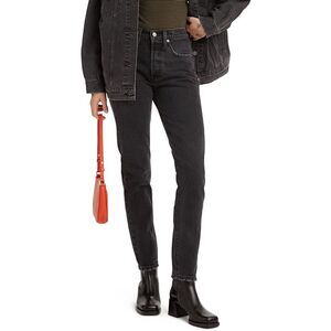 Levis 501 S Womens Hi Rise Button-Fly Skinny Ankle Black Jeans  Size 30  Western